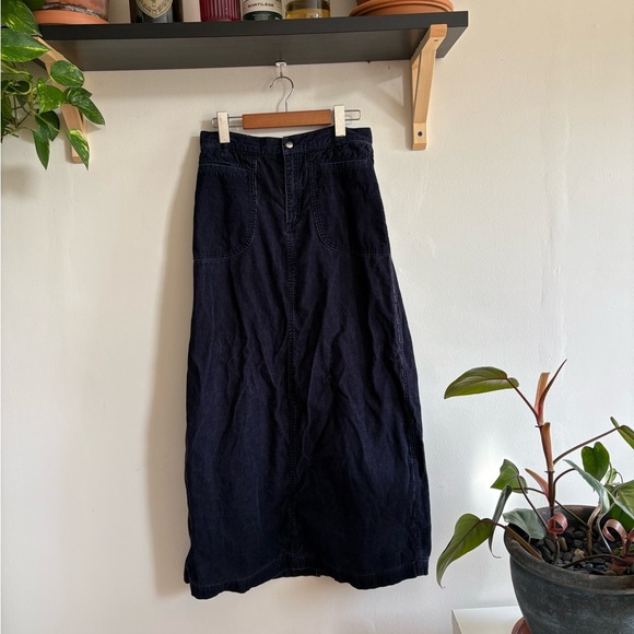 Vintage Jacob Annexe Navy Blue Corduroy Maxi Skirt (Size 5/6) - Picture 4 of 7